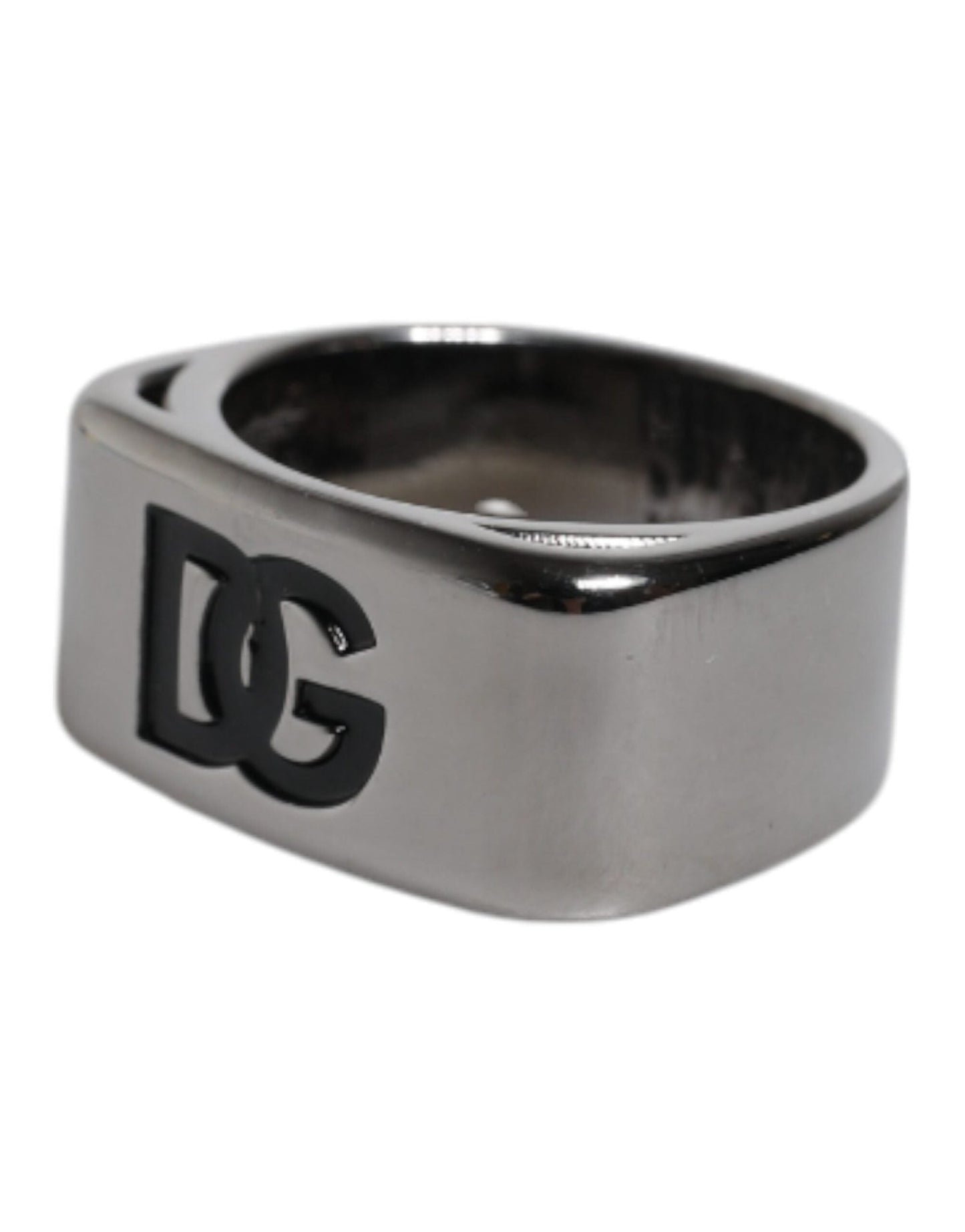 Dolce & Gabbana Silver Tone Brass Anello DG Logo Ring – EU62 | US10.5 par Dolce & Gabbana | Disponible sur Sandy Store ByNet