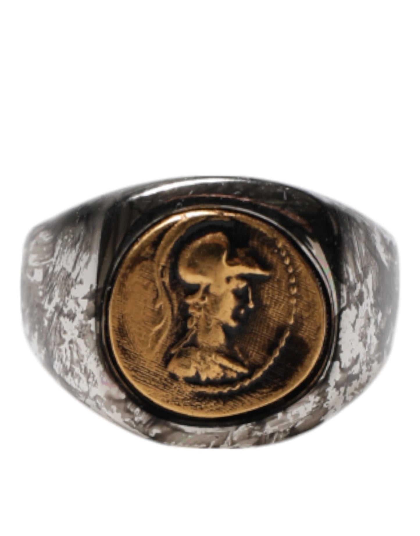 Dolce & Gabbana Silver Tone Engraved Two Color Real Brass Ring – EU62 | US10.5 par Dolce & Gabbana | Disponible sur Sandy Store ByNet