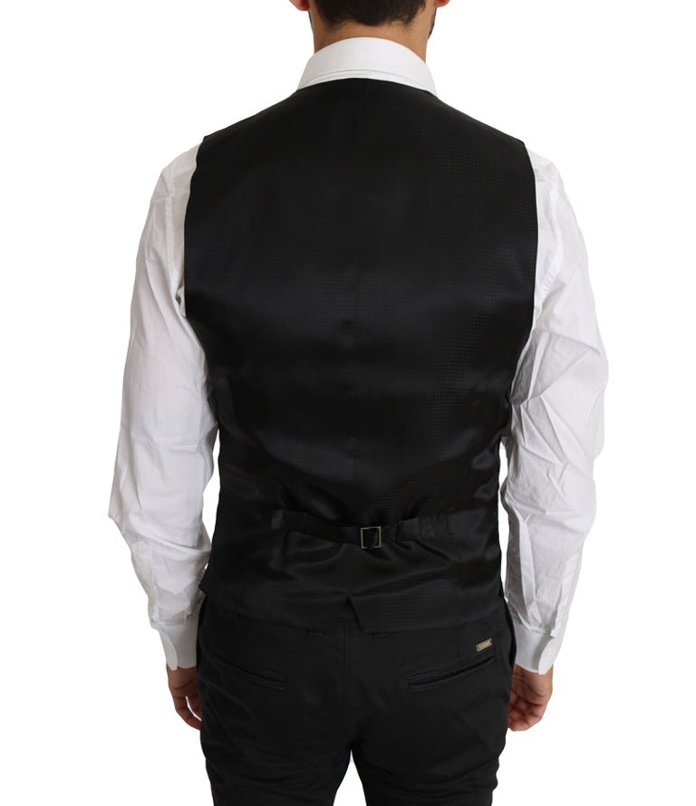 Dolce & Gabbana Sleek Black Wool - Silk Formal Vest - Sandy Store ByNet