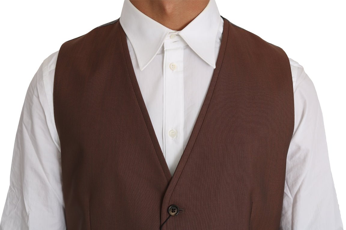 Dolce & Gabbana Sleek Bronze & Gray Formal Vest Slim Fit - Sandy Store ByNet