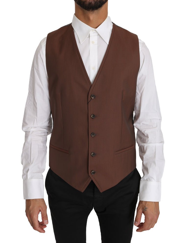Dolce & Gabbana Sleek Bronze & Gray Formal Vest Slim Fit - Sandy Store ByNet