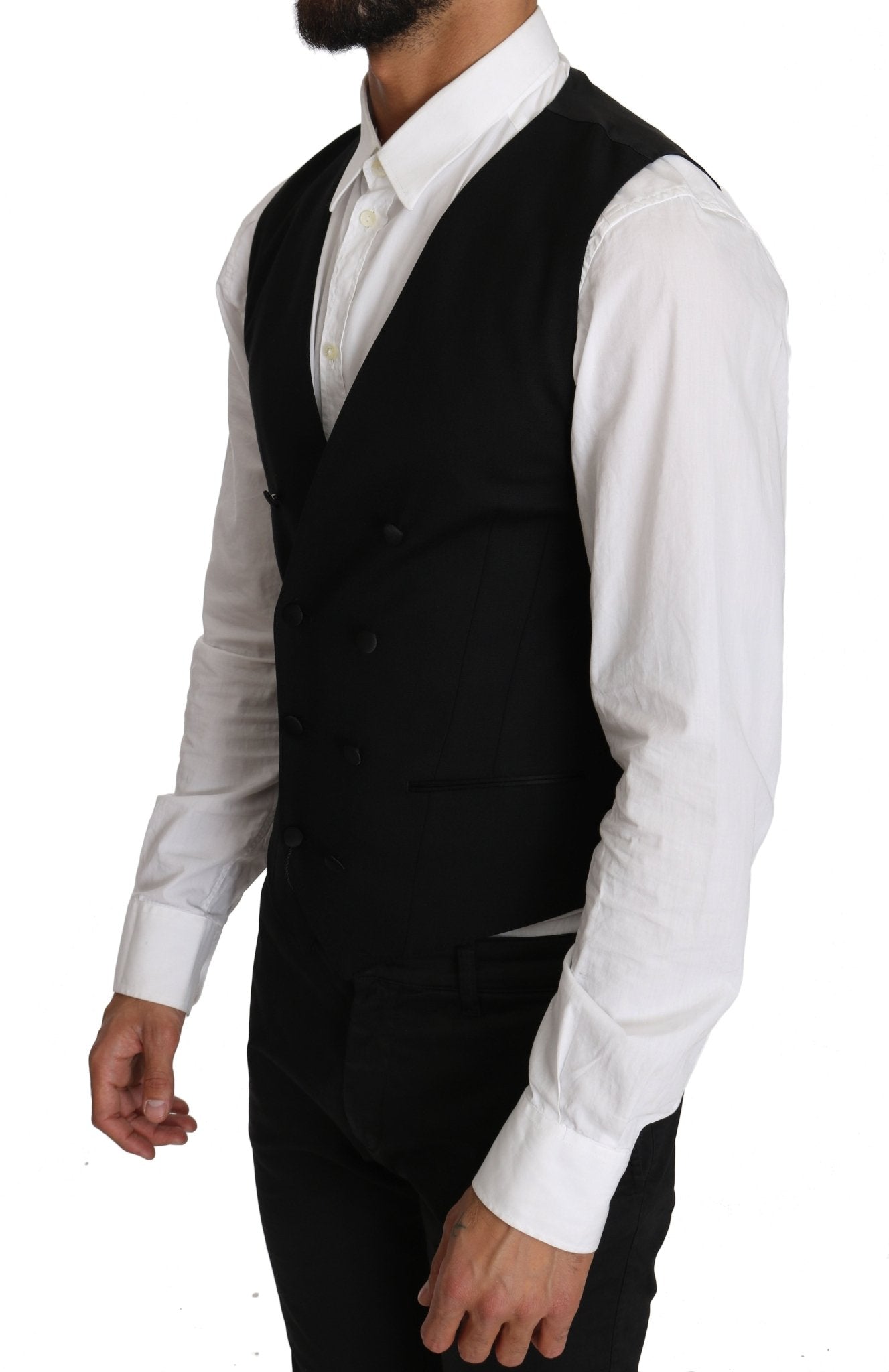 Dolce & Gabbana Sleek Double Breasted Slim Fit Wool Vest - Sandy Store ByNet