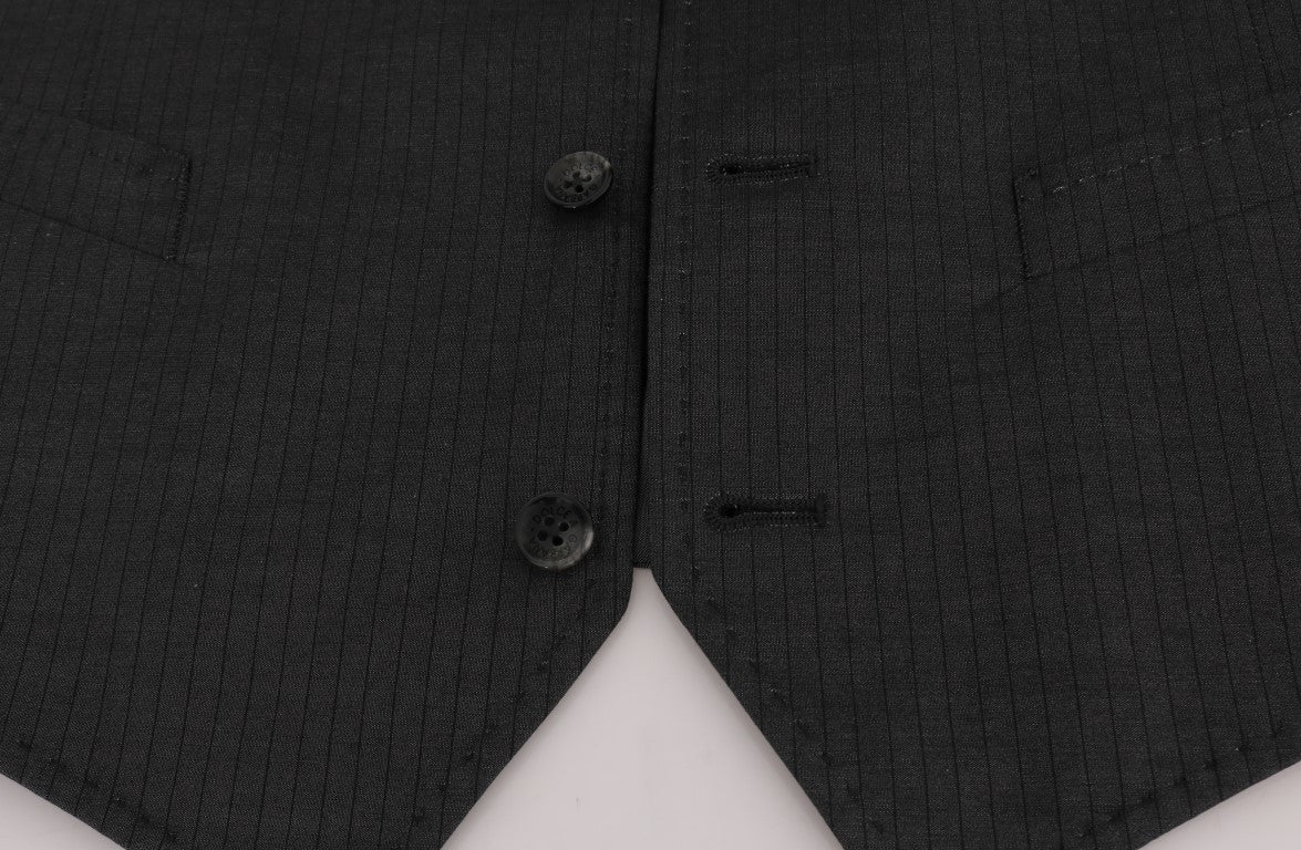 Dolce & Gabbana Sleek Gray Single - Breasted Waistcoat Vest - Sandy Store ByNet
