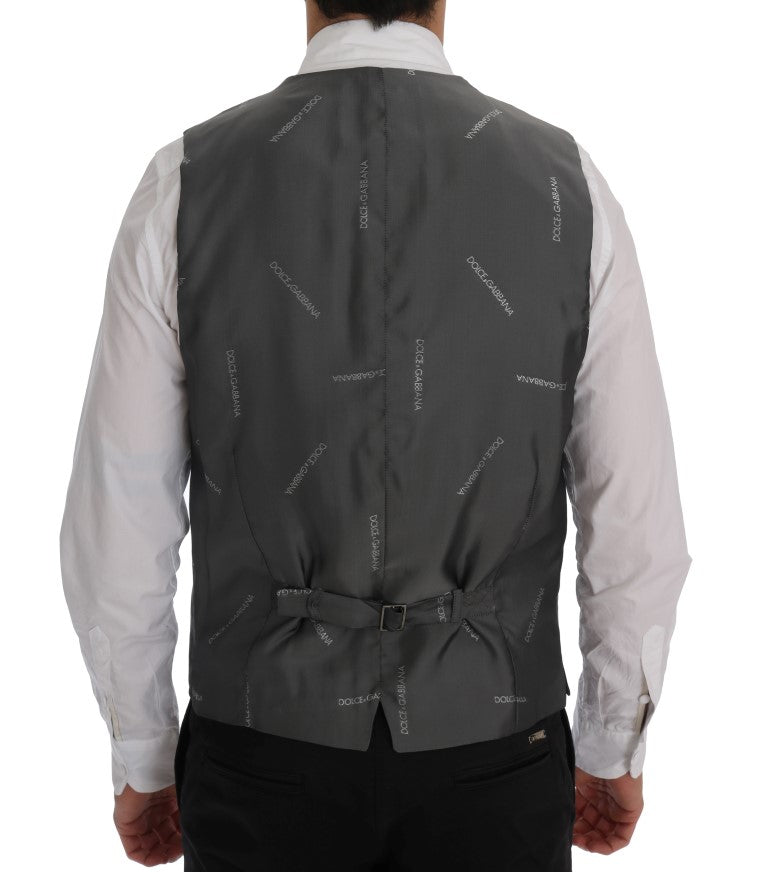 Dolce & Gabbana Sleek Gray Single - Breasted Waistcoat Vest - Sandy Store ByNet