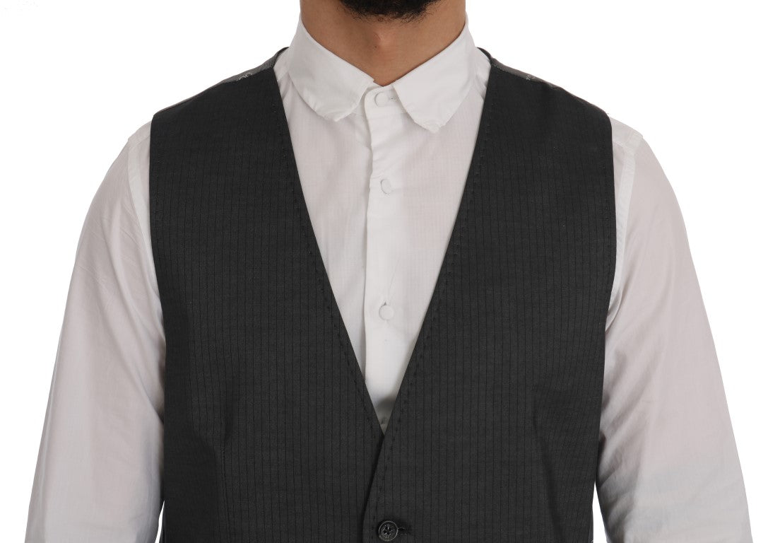 Dolce & Gabbana Sleek Gray Single - Breasted Waistcoat Vest - Sandy Store ByNet