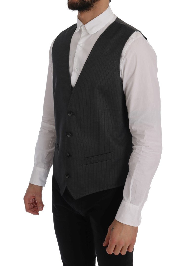 Dolce & Gabbana Sleek Gray Single - Breasted Waistcoat Vest - Sandy Store ByNet