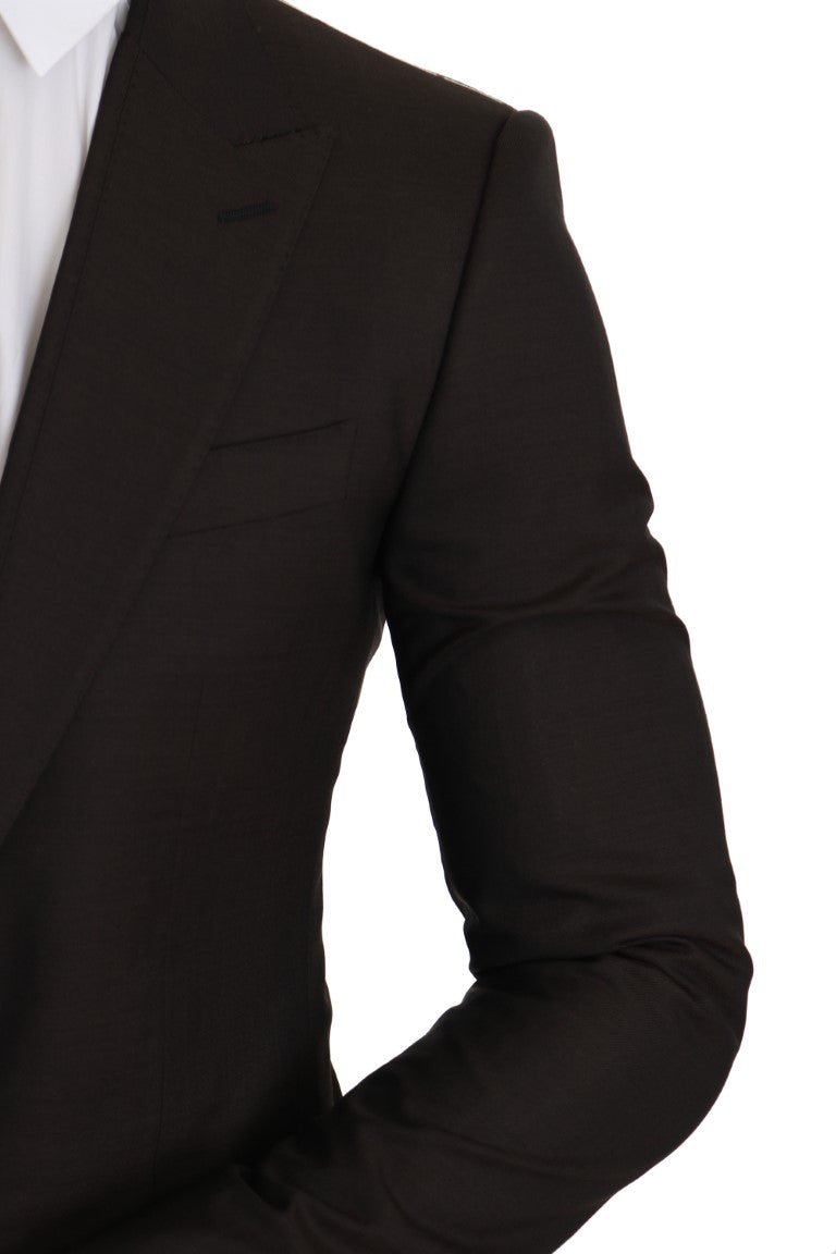 Dolce & Gabbana Sleek Slim Brown Virgin Wool Blazer Jacket - Sandy Store ByNet