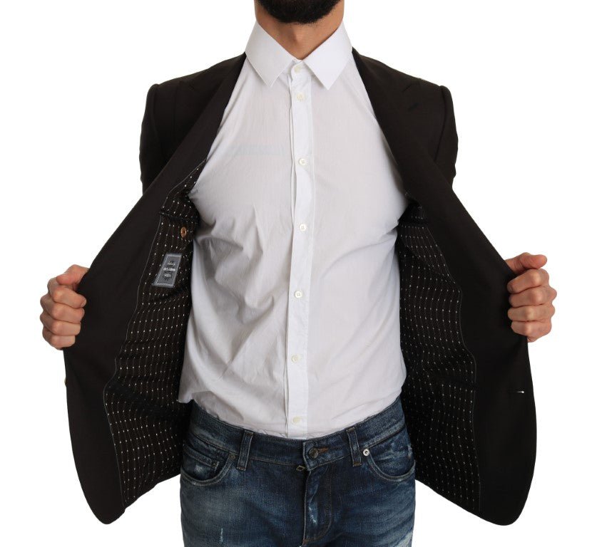 Dolce & Gabbana Sleek Slim Brown Virgin Wool Blazer Jacket - Sandy Store ByNet