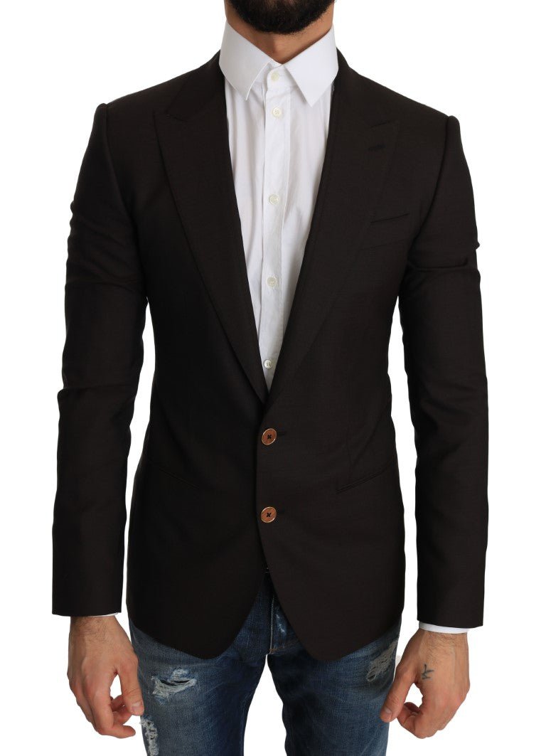 Dolce & Gabbana Sleek Slim Brown Virgin Wool Blazer Jacket - Sandy Store ByNet