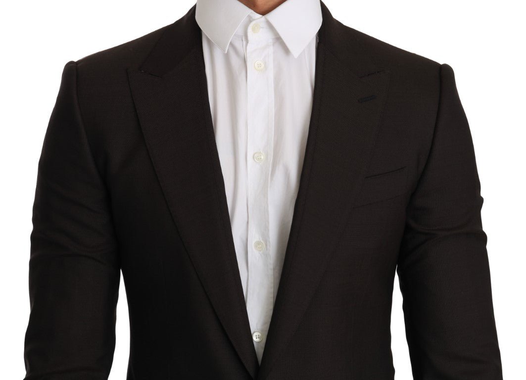 Dolce & Gabbana Sleek Slim Brown Virgin Wool Blazer Jacket - Sandy Store ByNet