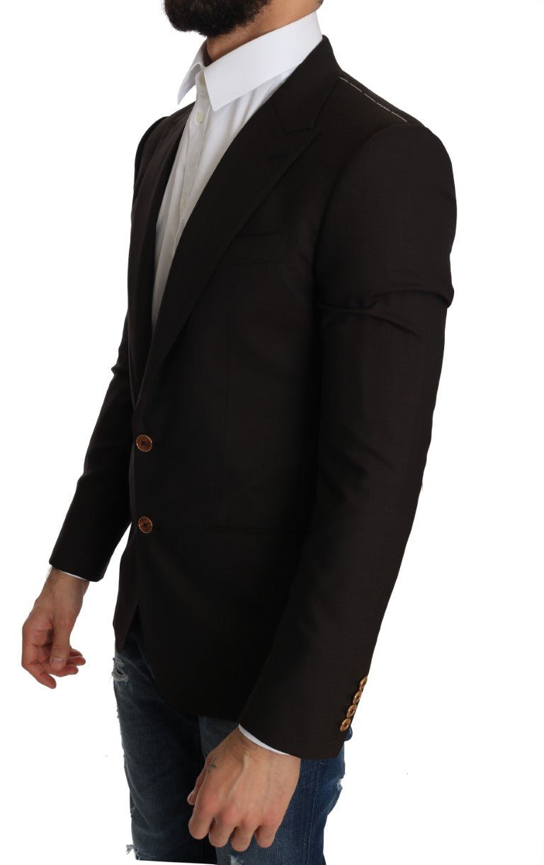 Dolce & Gabbana Sleek Slim Brown Virgin Wool Blazer Jacket - Sandy Store ByNet