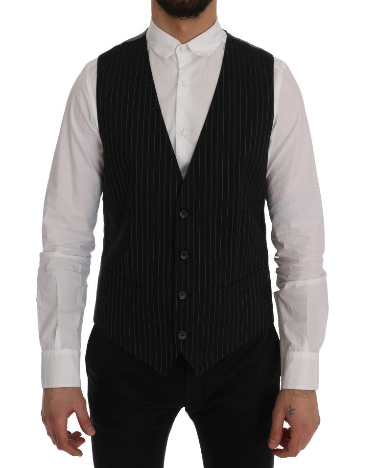 Dolce & Gabbana Sleek Striped Waistcoat Vest - Sandy Store ByNet