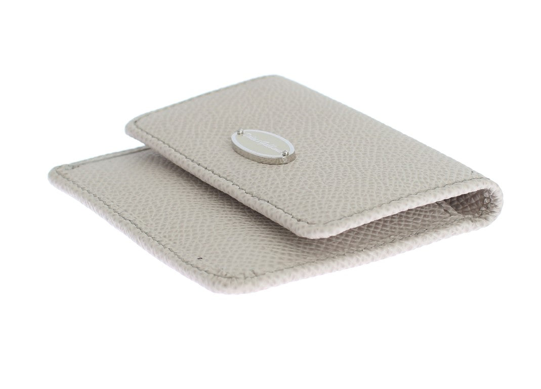 Dolce & Gabbana Sleek White Leather Condom Case Wallet - Sandy Store ByNet