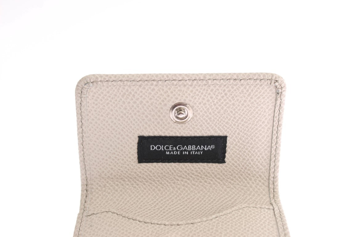 Dolce & Gabbana Sleek White Leather Condom Case Wallet - Sandy Store ByNet