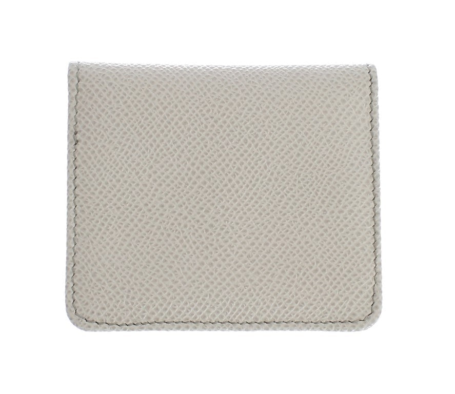 Dolce & Gabbana Sleek White Leather Condom Case Wallet - Sandy Store ByNet