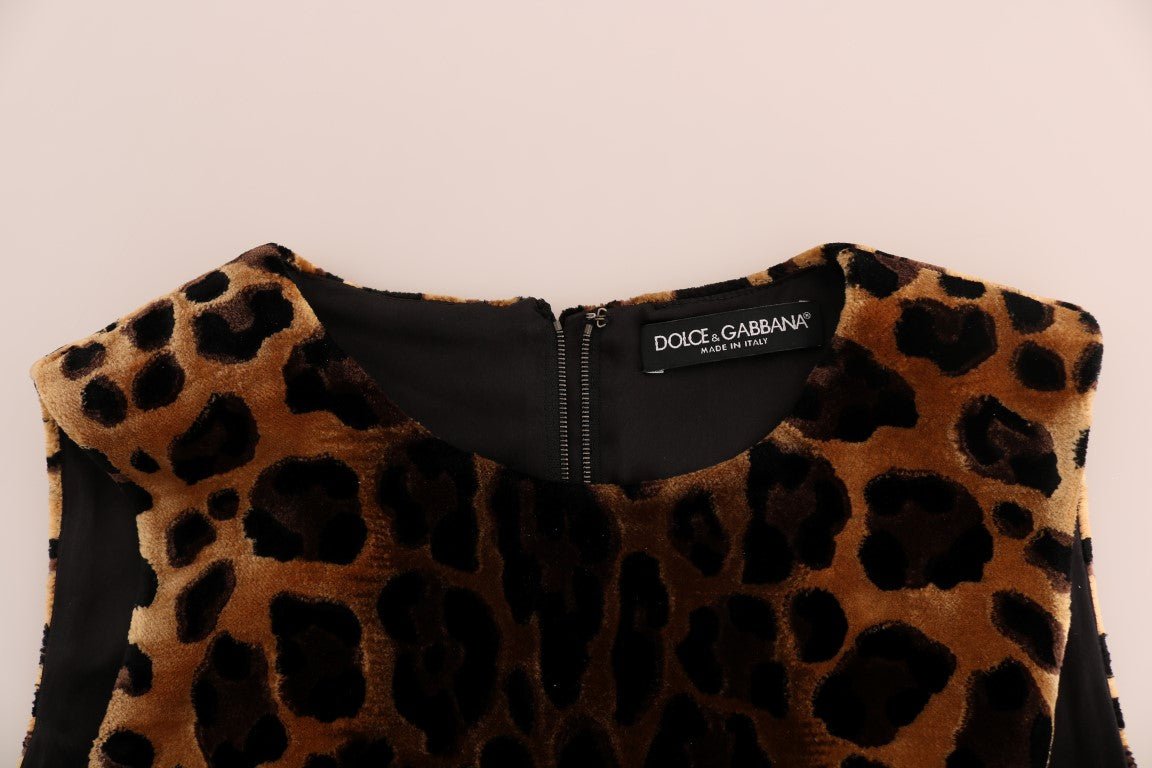 Dolce & Gabbana Sleeveless Leopard Mini Sheath Dress - Sandy Store ByNet