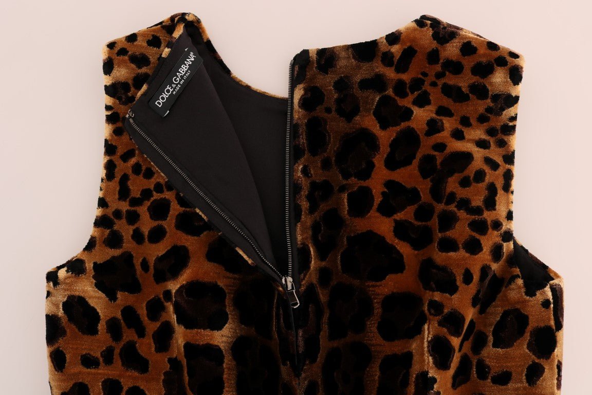 Dolce & Gabbana Sleeveless Leopard Mini Sheath Dress - Sandy Store ByNet