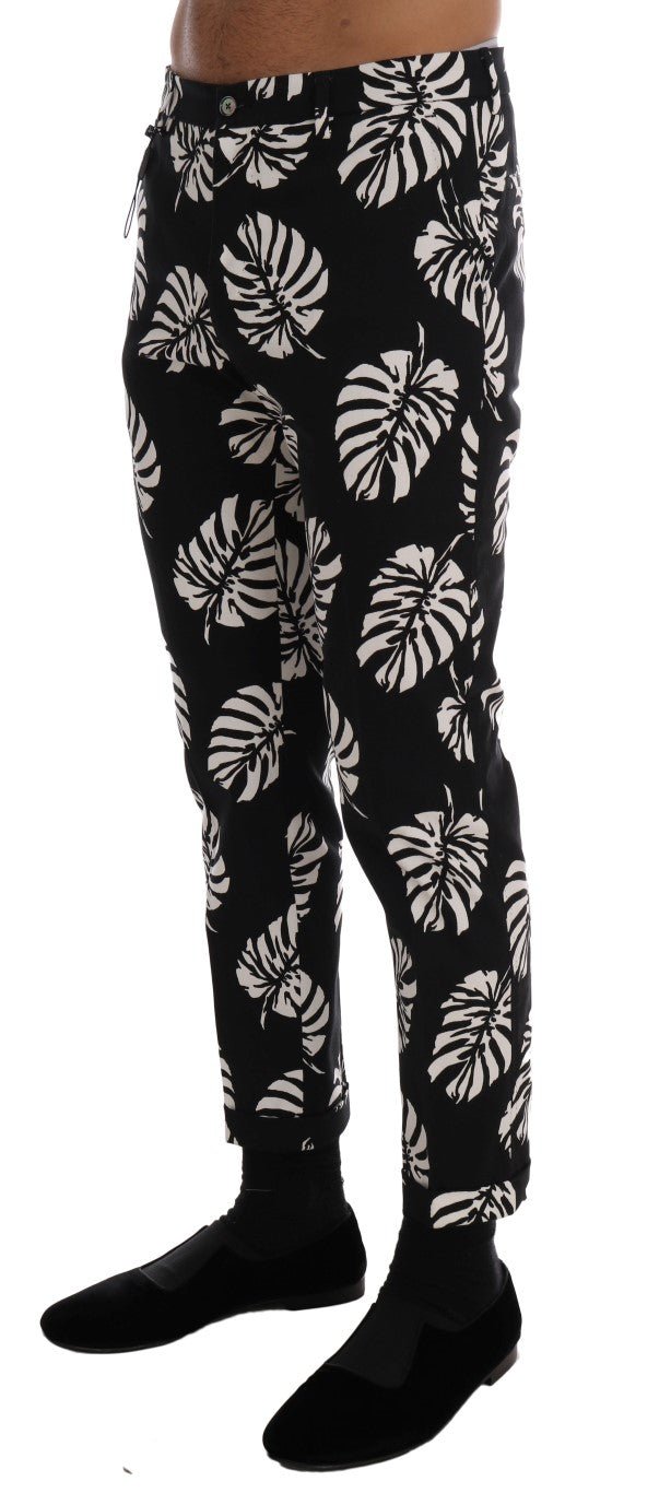 Dolce & Gabbana Slim Fit Leaf Print Ankle Pants - Sandy Store ByNet