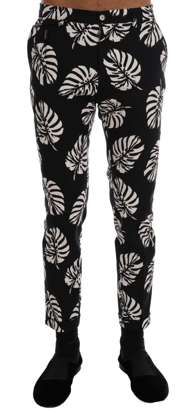 Dolce & Gabbana Slim Fit Leaf Print Ankle Pants - Sandy Store ByNet