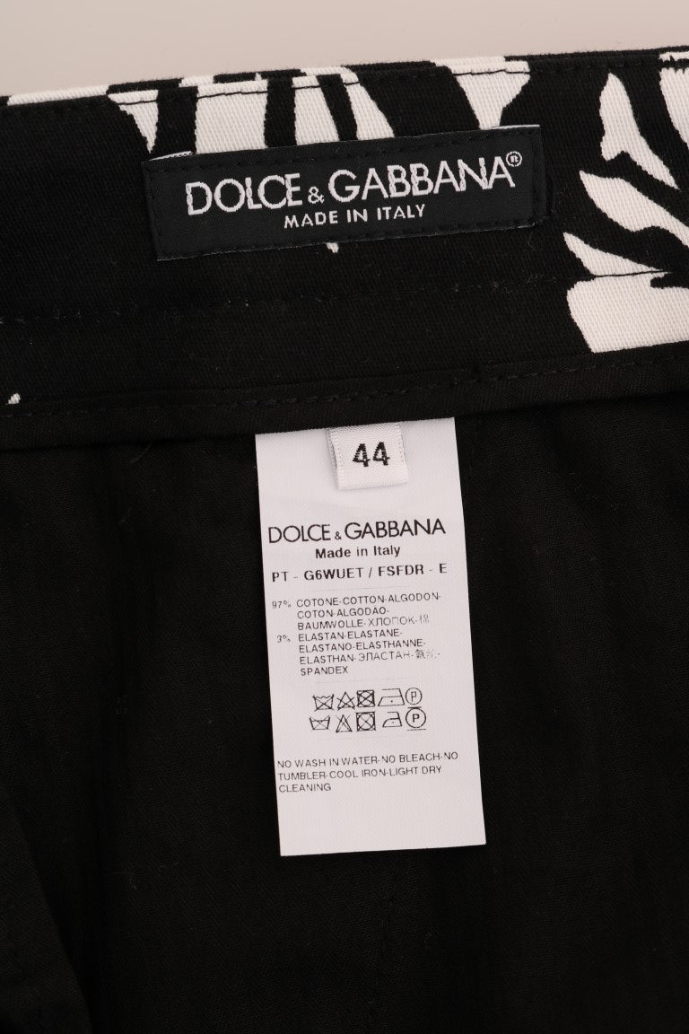 Dolce & Gabbana Slim Fit Leaf Print Ankle Pants - Sandy Store ByNet