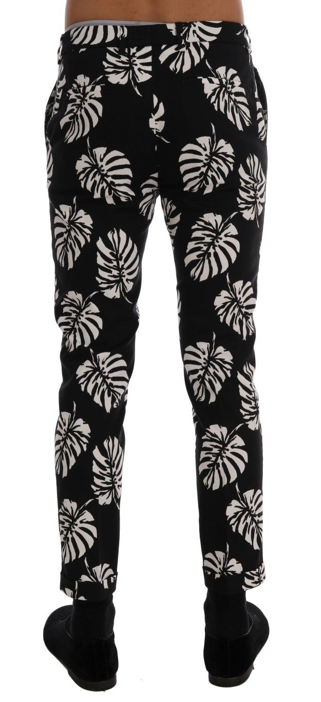Dolce & Gabbana Slim Fit Leaf Print Ankle Pants - Sandy Store ByNet