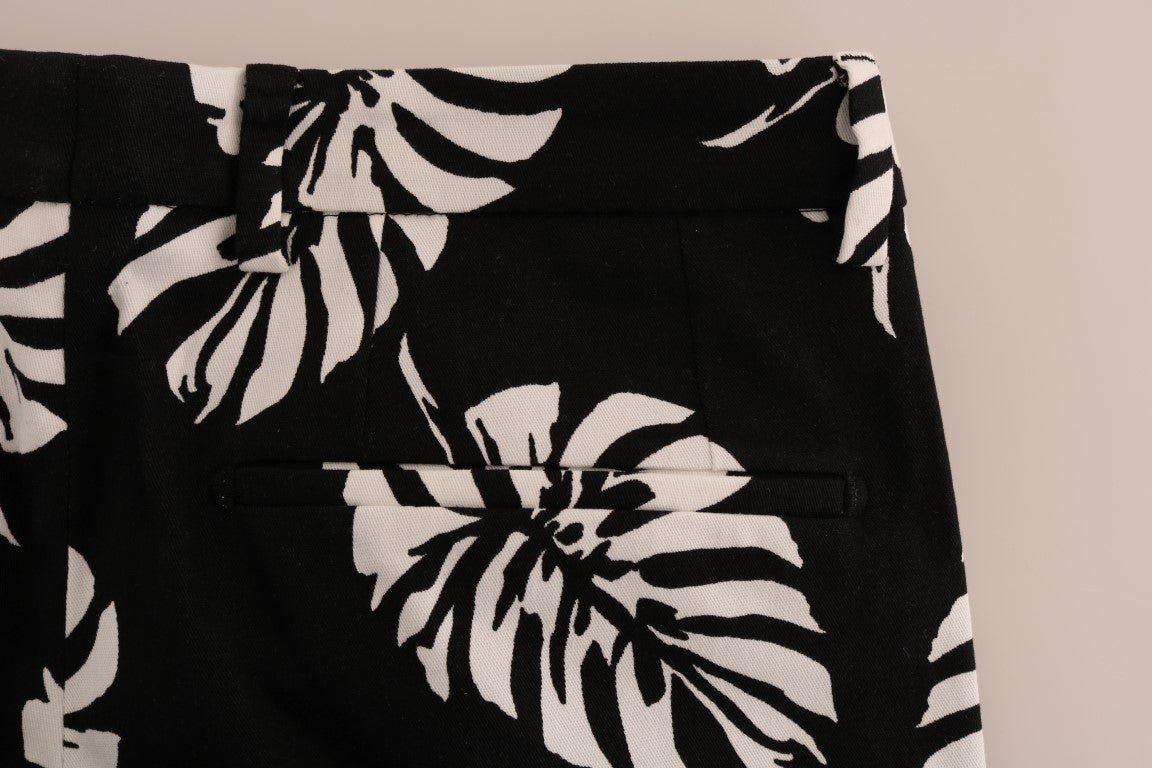 Dolce & Gabbana Slim Fit Leaf Print Ankle Pants - Sandy Store ByNet