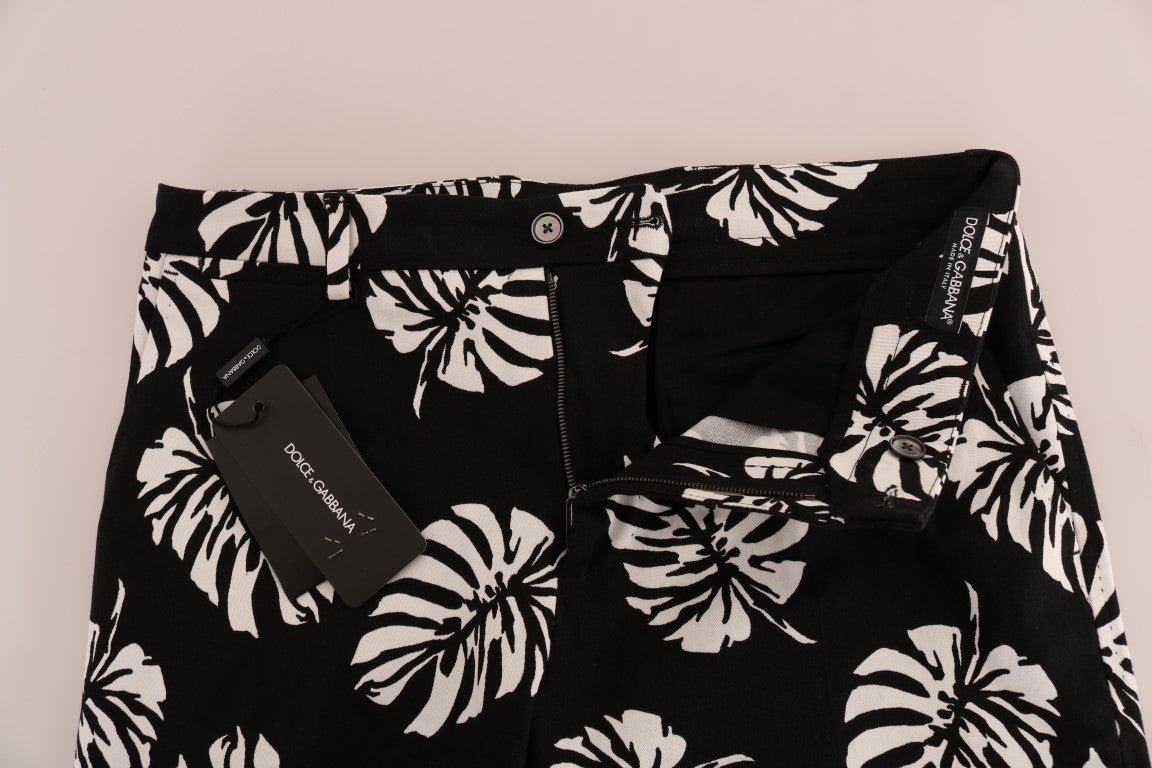 Dolce & Gabbana Slim Fit Leaf Print Ankle Pants - Sandy Store ByNet