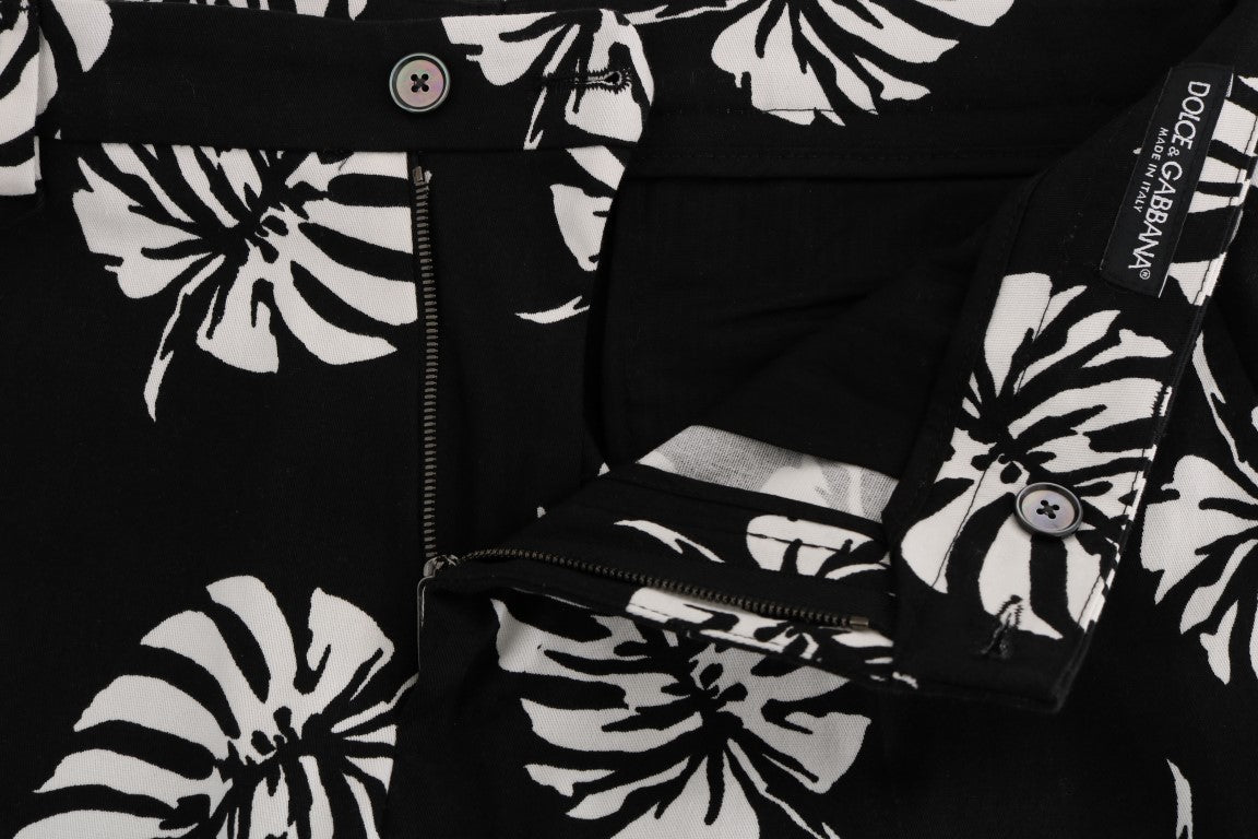 Dolce & Gabbana Slim Fit Leaf Print Ankle Pants - Sandy Store ByNet