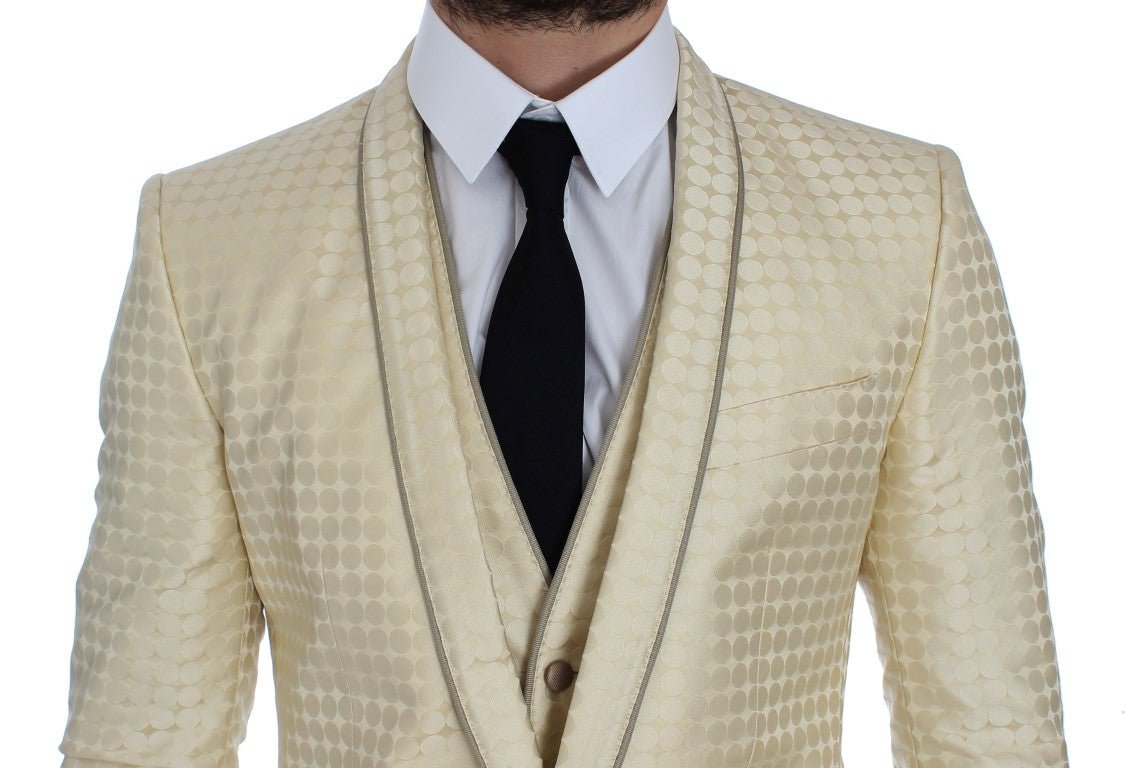 Dolce & Gabbana Sophisticated Beige Polka Dotted Blazer & Vest - Sandy Store ByNet