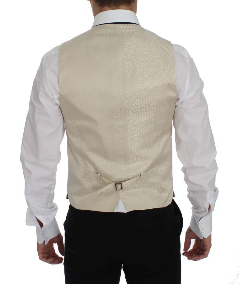 Dolce & Gabbana Sophisticated Beige Polka Dotted Blazer & Vest - Sandy Store ByNet