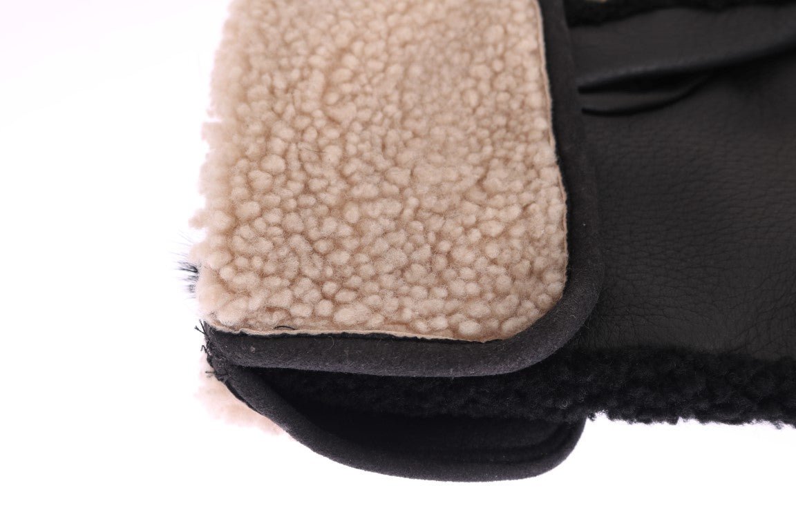 Dolce & Gabbana Studded Black Leather Gentleman's Gloves - Sandy Store ByNet
