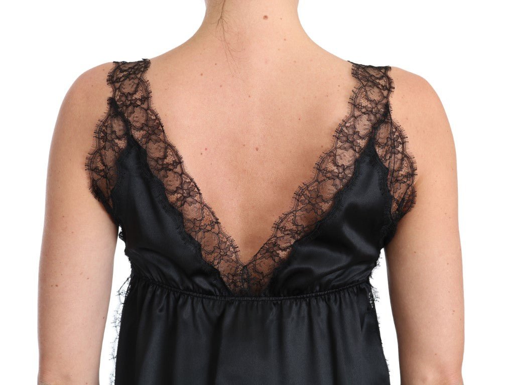 Dolce & Gabbana Sultry Silk Blend Lingerie Top in Black - Sandy Store ByNet