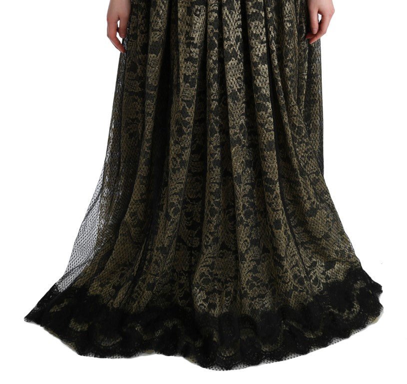 Dolce & Gabbana Sunflower Lace Crystal Maxi Shift Dress - Sandy Store ByNet
