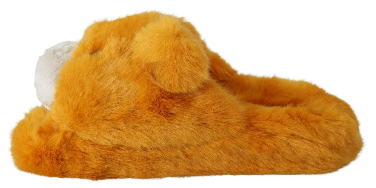 Dolce & Gabbana Sunshine Yellow Lion Slippers - Sandy Store ByNet