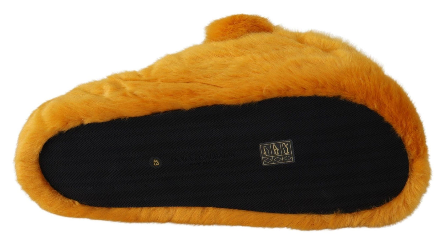 Dolce & Gabbana Sunshine Yellow Lion Slippers - Sandy Store ByNet