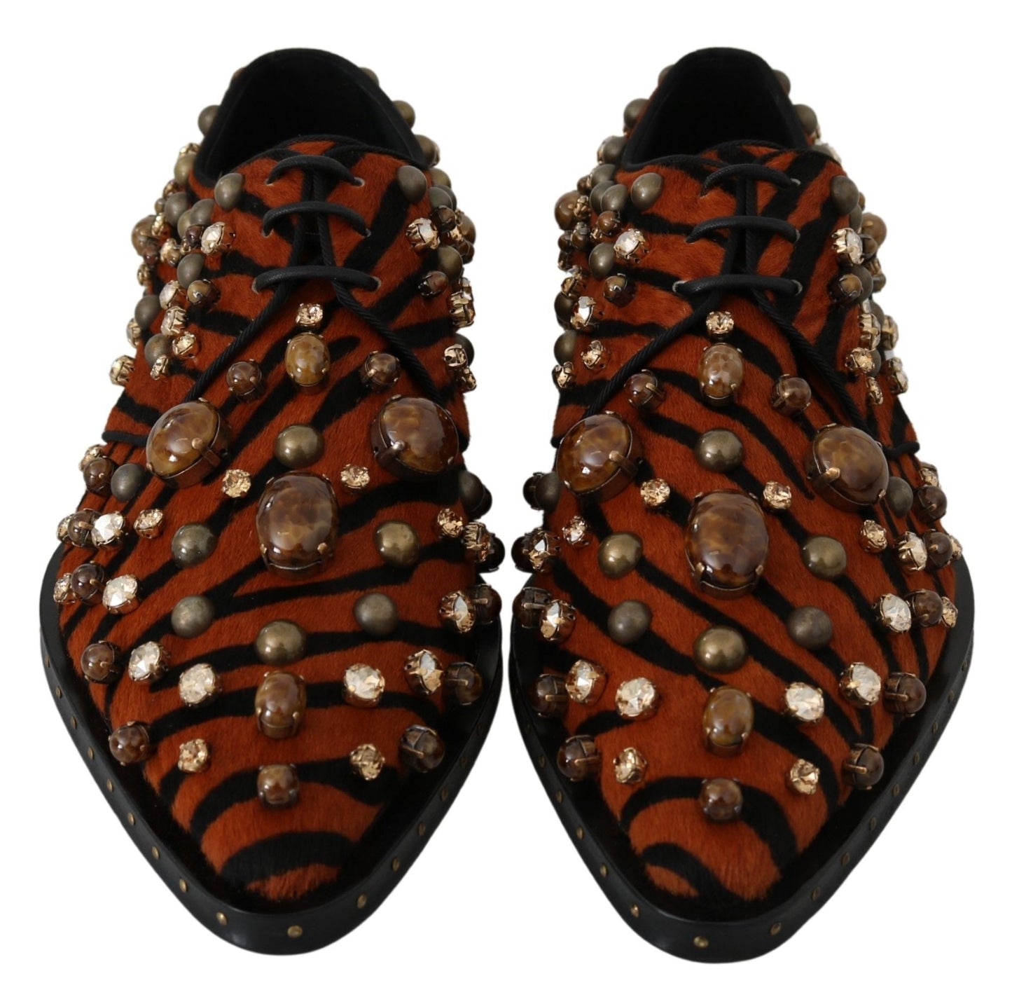 Dolce & Gabbana Tiger Pattern Crystal Embellished Flats - Sandy Store ByNet