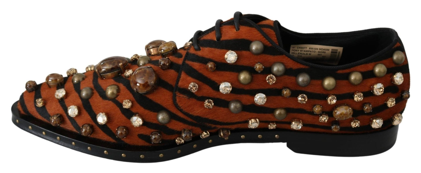Dolce & Gabbana Tiger Pattern Crystal Embellished Flats - Sandy Store ByNet