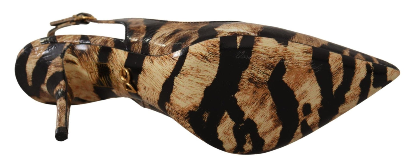 Dolce & Gabbana Tiger Pattern Slingback Heels Pumps - Sandy Store ByNet