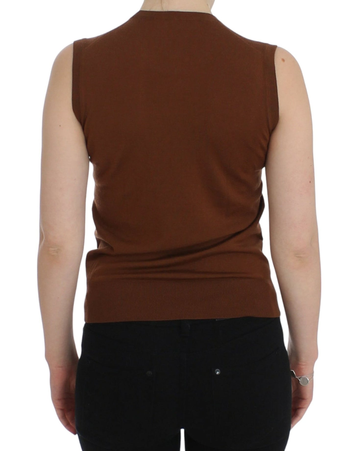 Dolce & Gabbana Timeless Wool and Lace Sleeveless Vest - Sandy Store ByNet