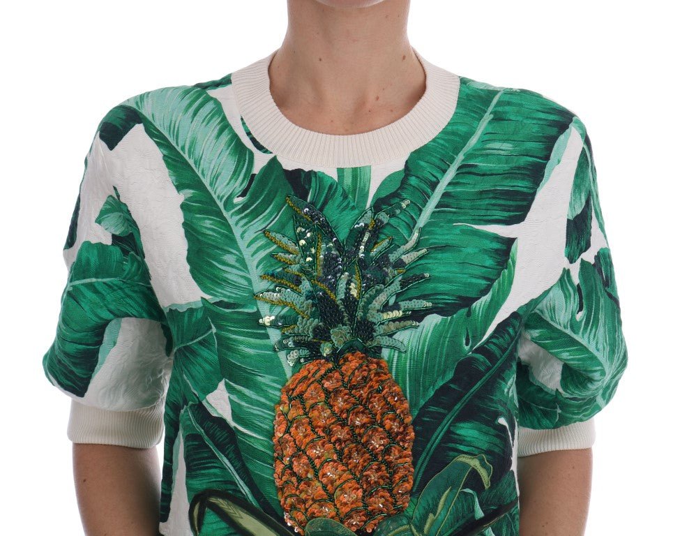 Dolce & Gabbana Tropical Sequined Sweater - Lush Greenery Edition - Sandy Store ByNet