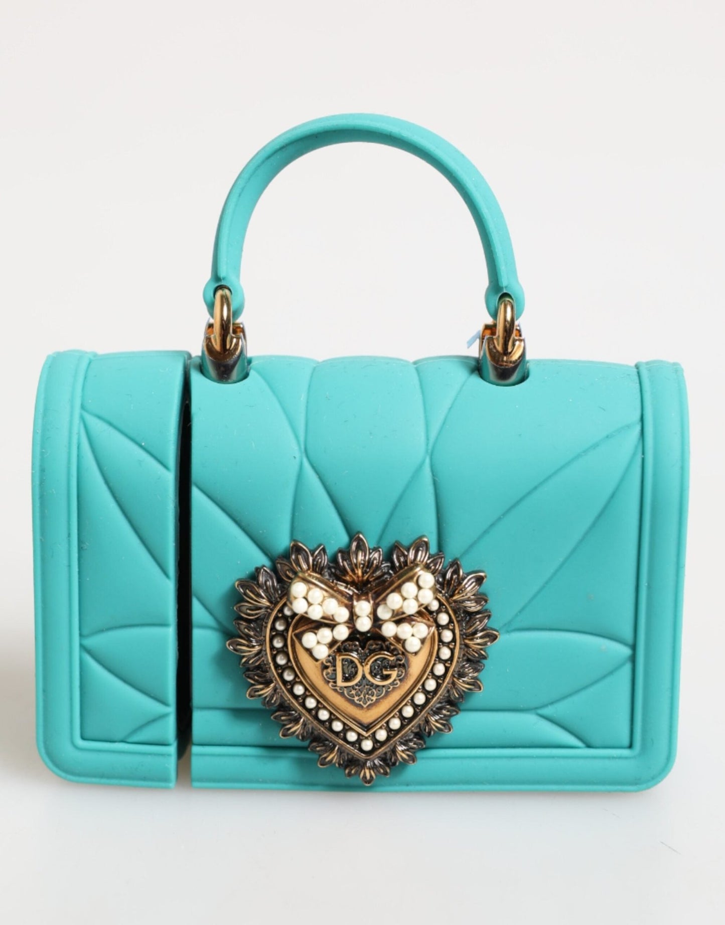 Dolce & Gabbana Turquoise Silicone Devotion Heart Cover Bag Airpods Case – par Dolce & Gabbana | Disponible sur Sandy Store ByNet