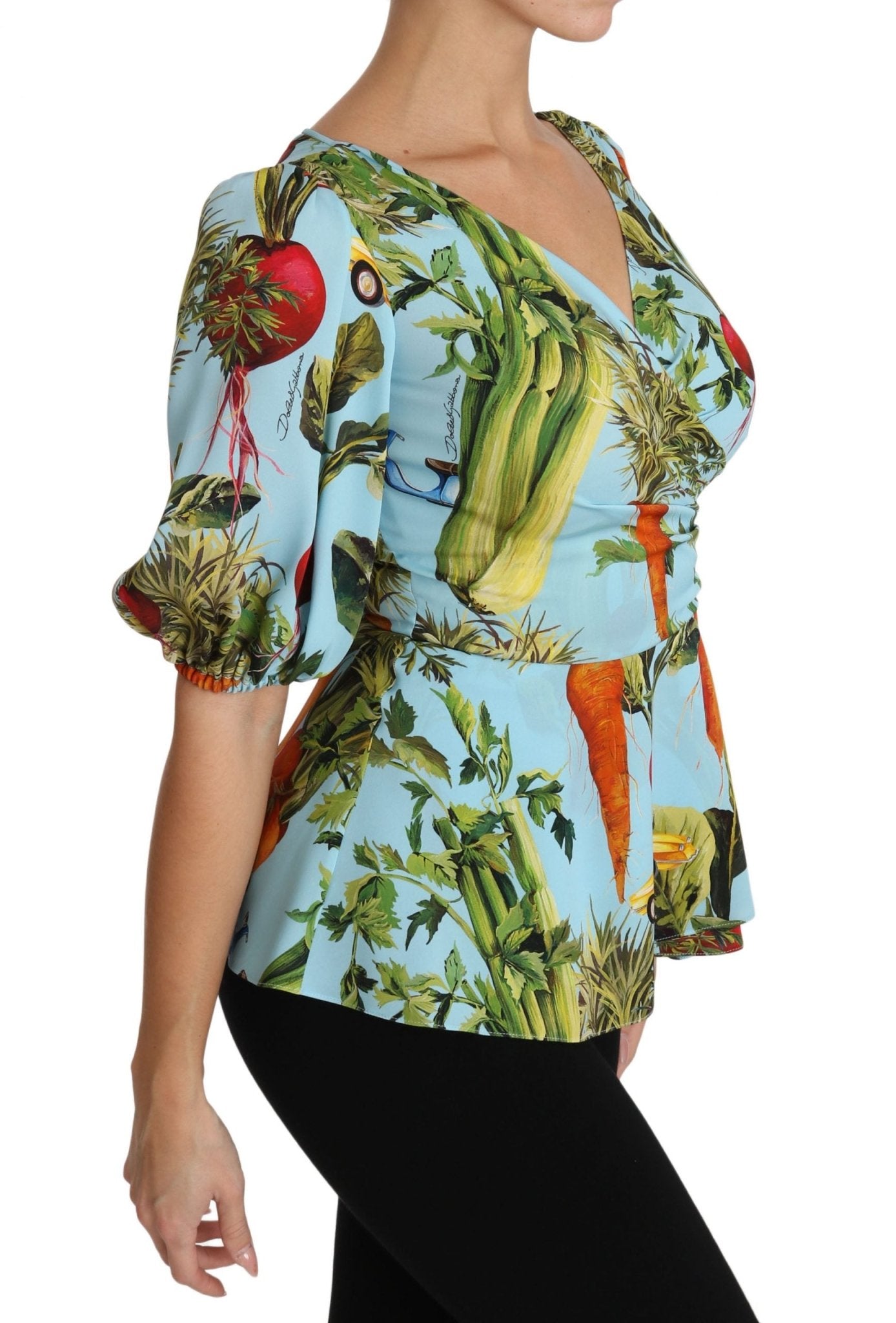 Dolce & Gabbana Vegetable Print Silk Top Extravaganza - Sandy Store ByNet
