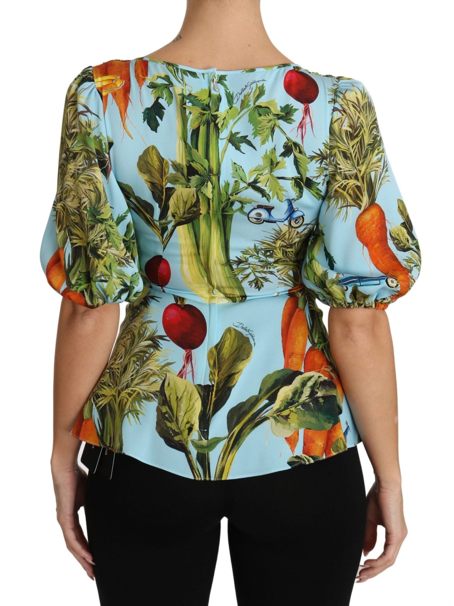 Dolce & Gabbana Vegetable Print Silk Top Extravaganza - Sandy Store ByNet