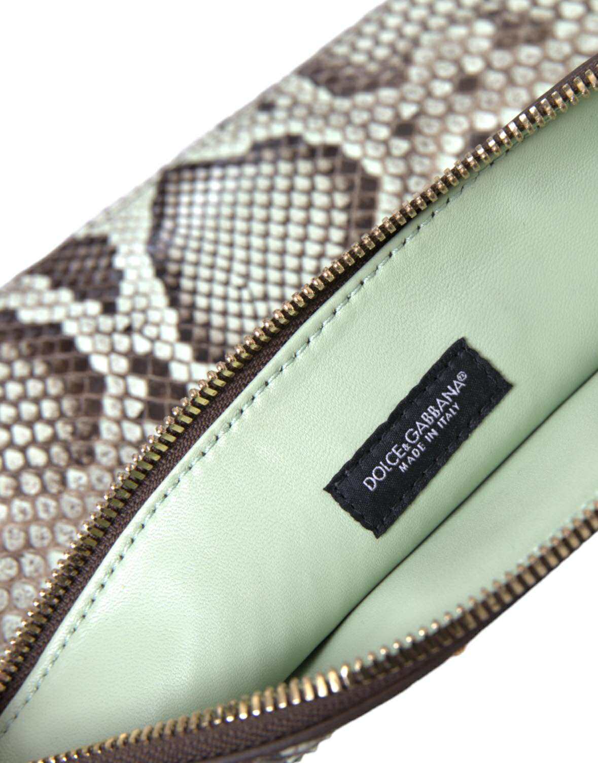 Dolce & Gabbana Verde Acqua Exotic Leather Gold DG Logo Clutch Borse Bag – par Dolce & Gabbana | Disponible sur Sandy Store ByNet
