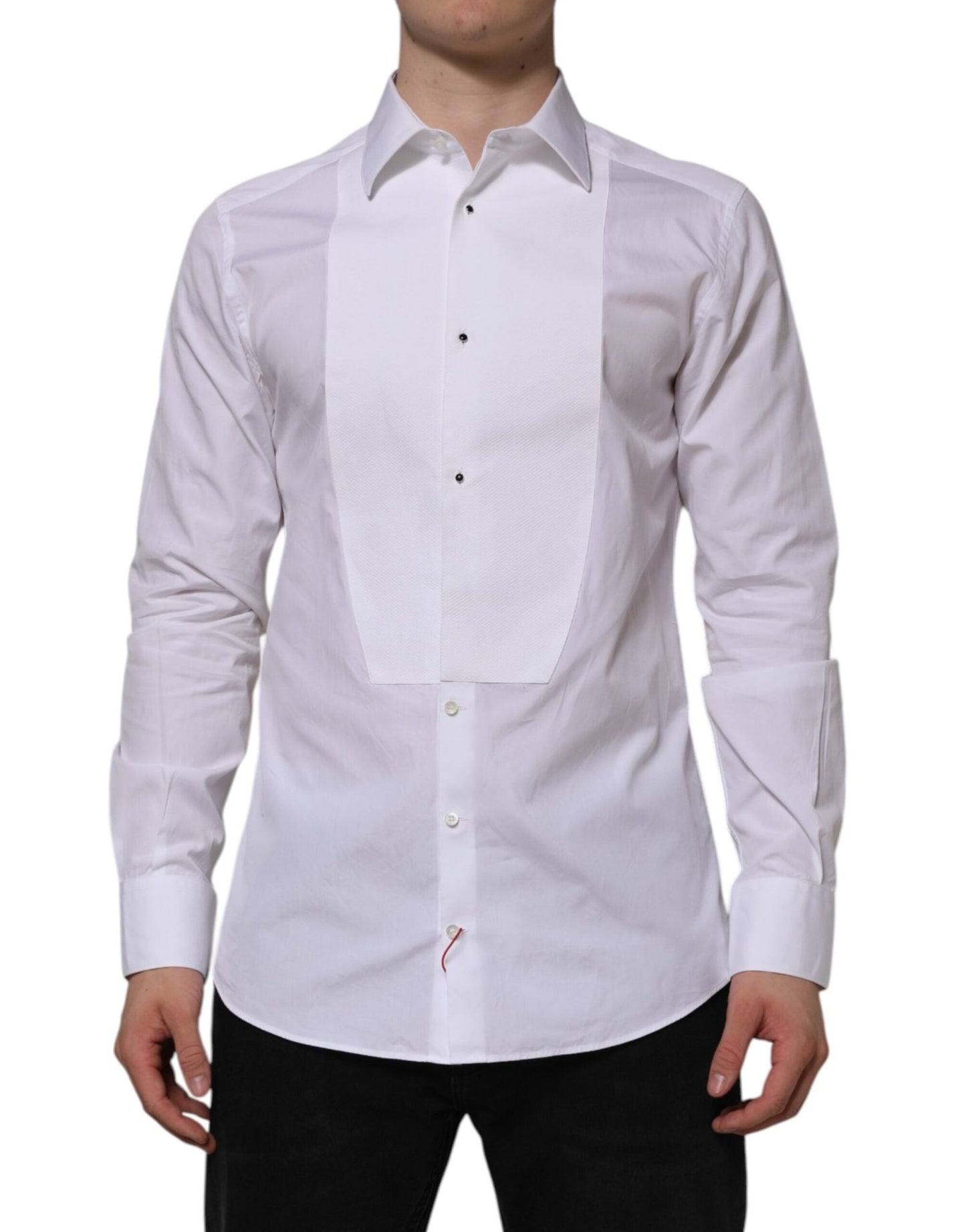 Dolce & Gabbana White Bib Cotton Popline GOLD Men Formal Shirt – IT41 | L par Dolce & Gabbana | Disponible sur Sandy Store ByNet