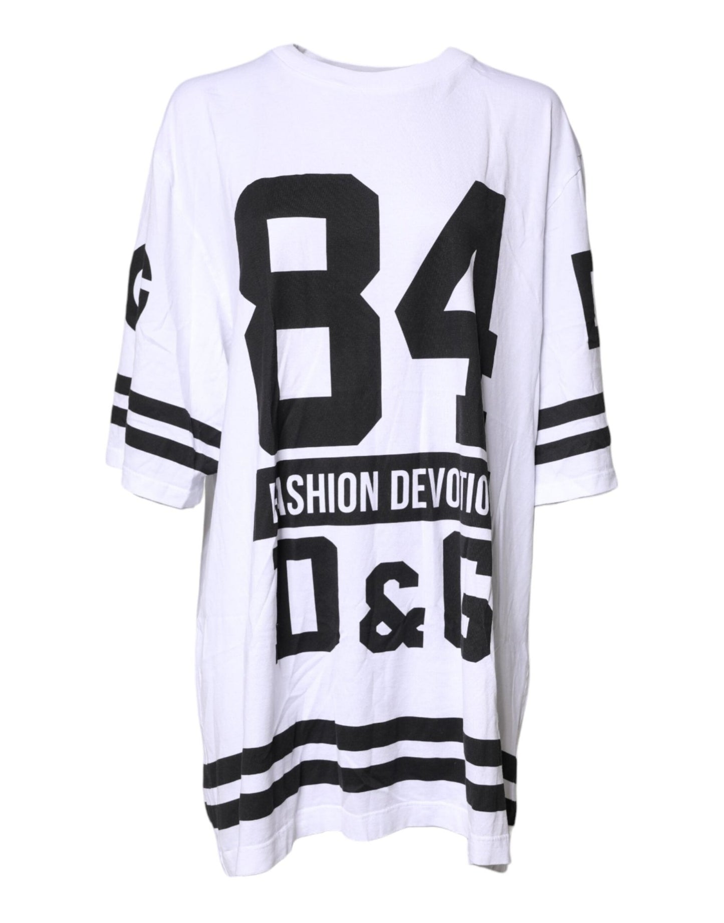 Dolce & Gabbana White Black Fashion Devotion Oversized Top - Sandy Store ByNet