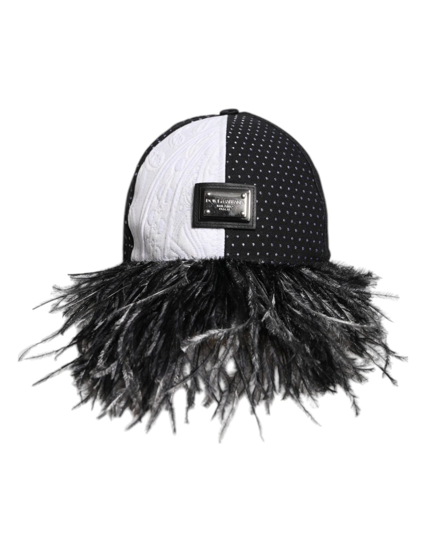 Dolce & Gabbana White Black Polka Dot Feathers Baseball Cap – 56 cm|XS par Dolce & Gabbana | Disponible sur Sandy Store ByNet