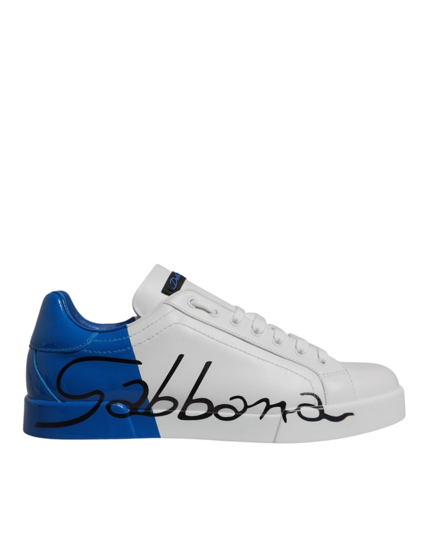 Dolce & Gabbana White Blue Leather Logo Low Top Sneakers Shoes – EU41/US8 par Dolce & Gabbana | Disponible sur Sandy Store ByNet