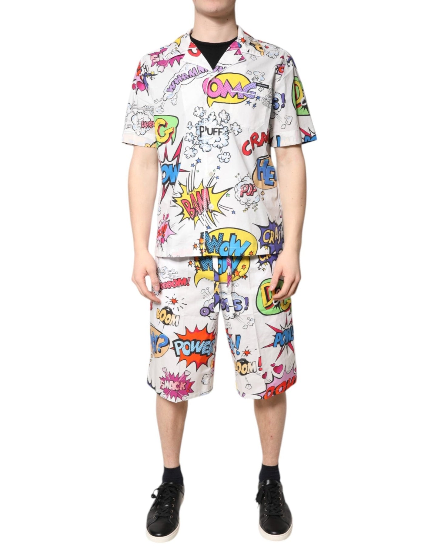 Dolce & Gabbana White Cartoon Print Cotton Men Pajama Set Sleepwear – IT37 | XS par Dolce & Gabbana | Disponible sur Sandy Store ByNet
