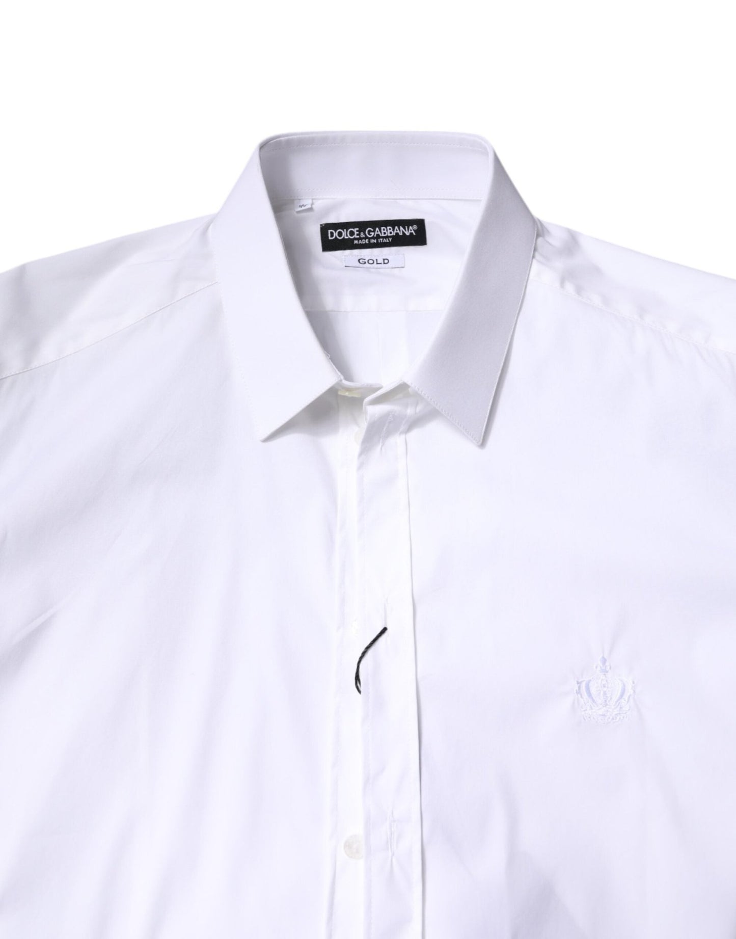 Dolce & Gabbana White Cotton Collared GOLD FormalDress Shirt – IT37 | XS par Dolce & Gabbana | Disponible sur Sandy Store ByNet